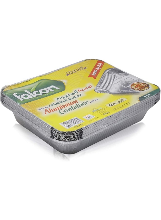 Falcon Aluminium Container With Lid 131 10pcs Silver - Image 3