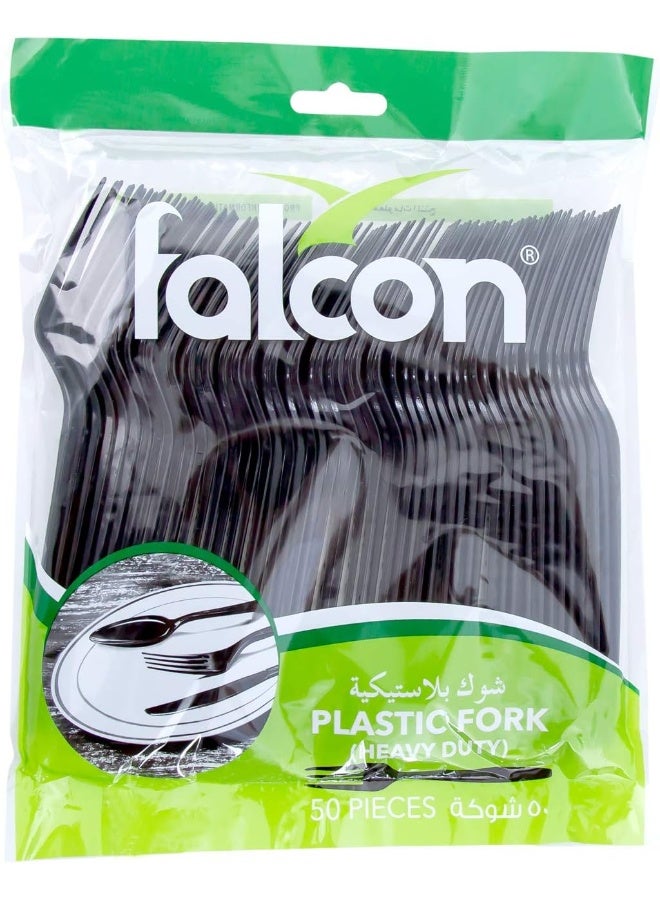 Falcon EZUK Plastic Black Fork (Heavy Duty) - 50 Pieces Black - Image 1