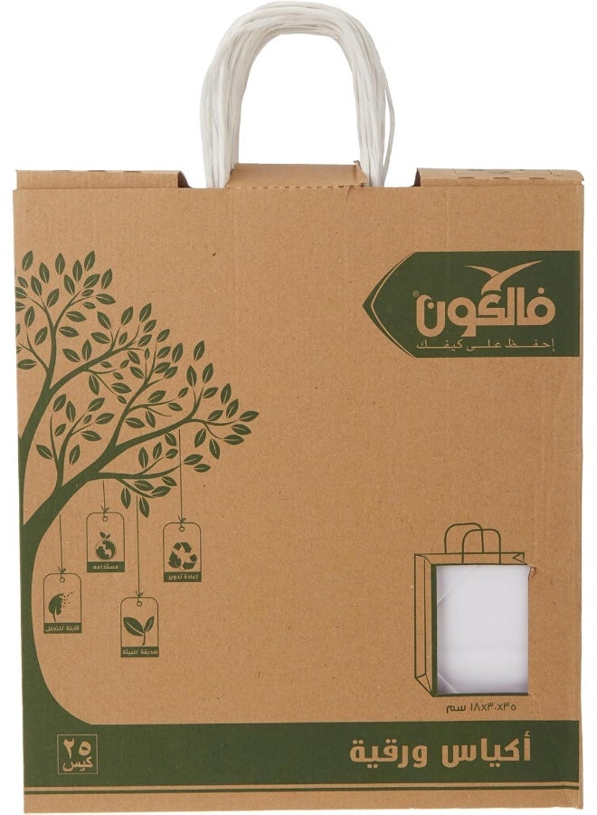 Falcon Pack Retail Shopping Bag, 35 cm x 30 cm x 18 cm Size, White White - Image 2