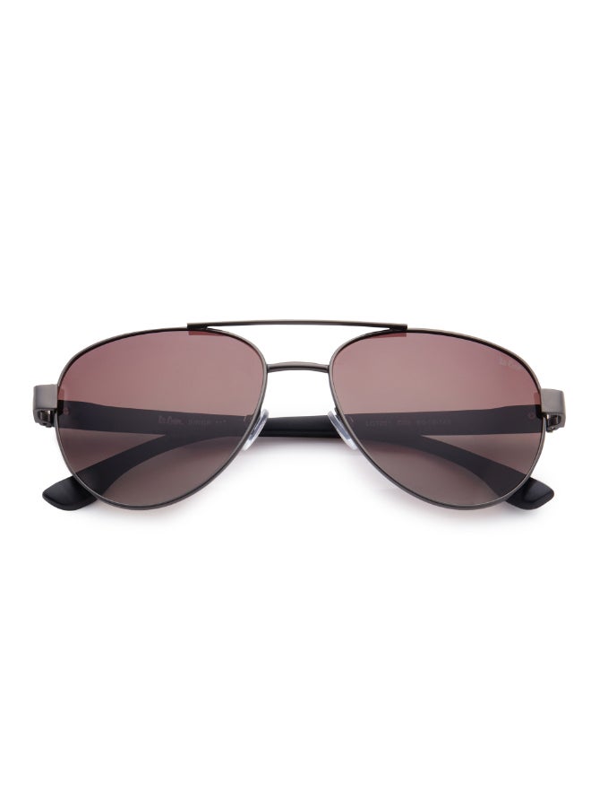 لي كوبر Polarized Sunglasses Gun Frame Gradient Brown Mirror Lens 60mm  - LC1201C03 - Image 5