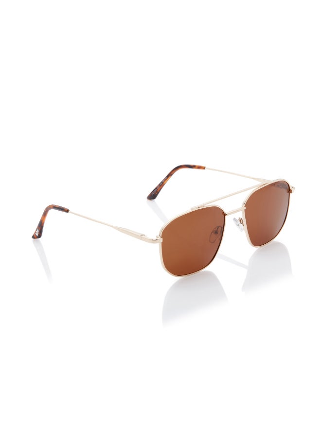 لي كوبر Polarized Sunglasses Gold Frame Brown Mirror Lens 54mm  - LC1204C01 - Image 5