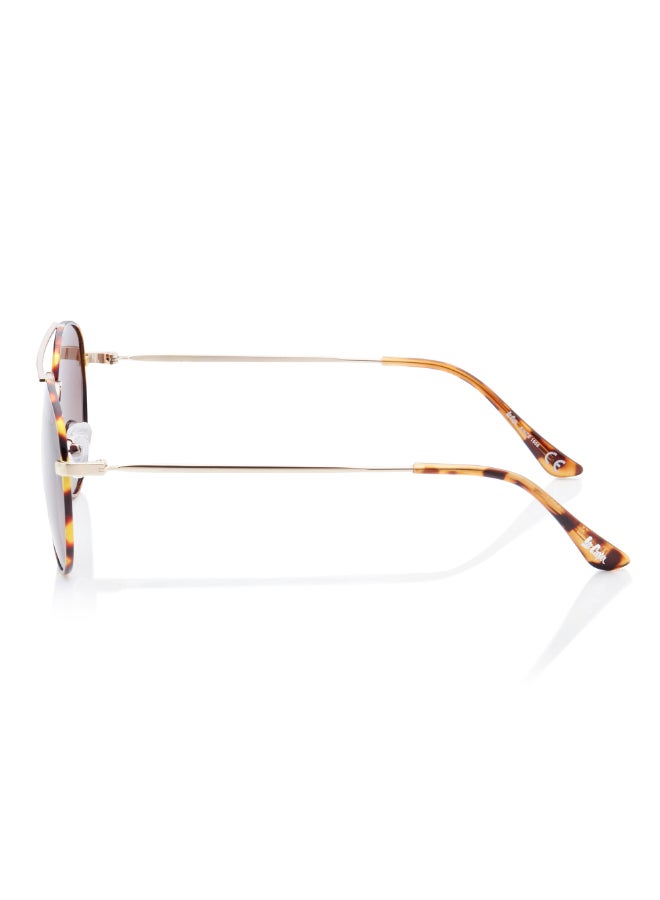 لي كوبر Polarized Sunglasses Gold Frame Gradient Brown Mirror Lens 56mm  - LC1205C02 - Image 3