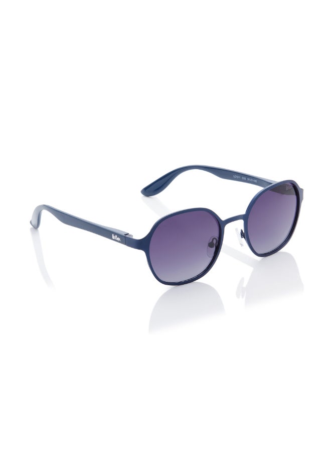 لي كوبر Polarized Sunglasses Matte Blue Frame Gradient Grey Mirror Lens 51mm  - LC1211C03 - Image 4