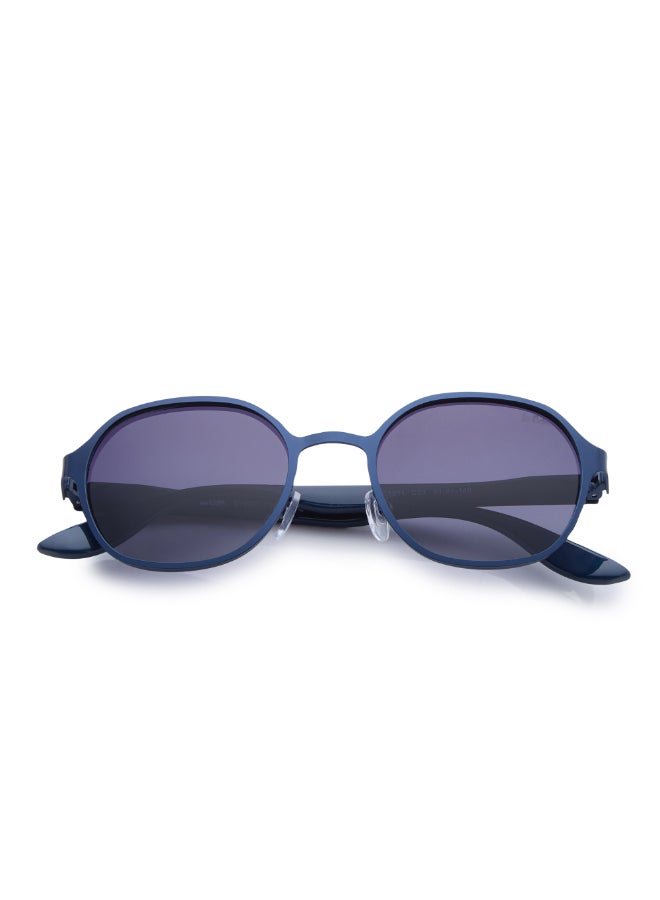 لي كوبر Polarized Sunglasses Matte Blue Frame Gradient Grey Mirror Lens 51mm  - LC1211C03 - Image 5