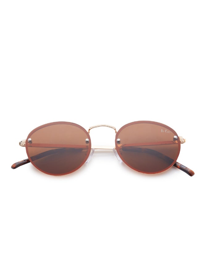 لي كوبر Polarized Sunglasses Gold Frame Brown Mirror Lens 53mm  - LC1212C01 - Image 5