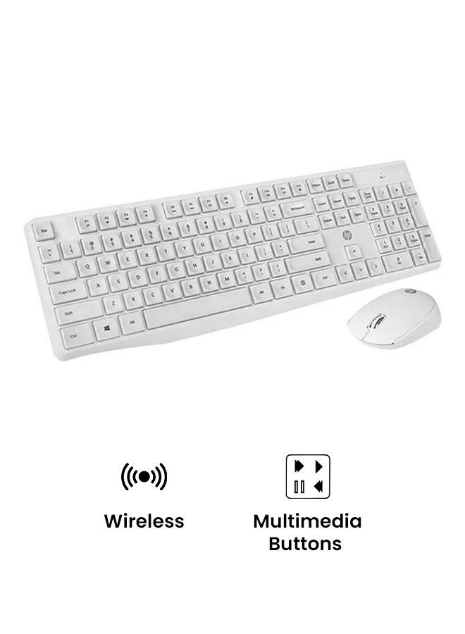 HP Wireless Keyboard and Mouse Combo, 2.4 GHz Wireless Connection, Professional Optical Sensor, Optimized Keys, CS10 (Renewed) white  - Image 1