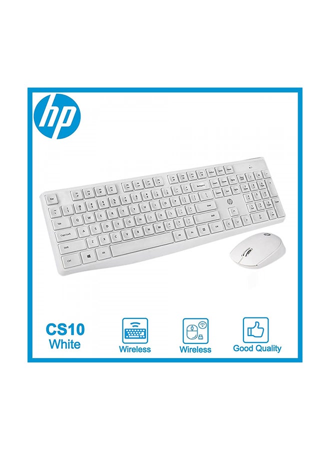 HP Wireless Keyboard and Mouse Combo, 2.4 GHz Wireless Connection, Professional Optical Sensor, Optimized Keys, CS10 (Renewed) white  - Image 3