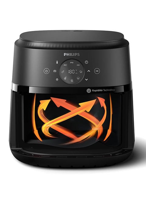 Philips Airfryer 2000 series 6.2L,9 preset functions,see-through Cooking window,HomeID App,Deliciously crisp with RapidAir technology- NA230/09 6.2 L 1700 W NA230/09 BLACK