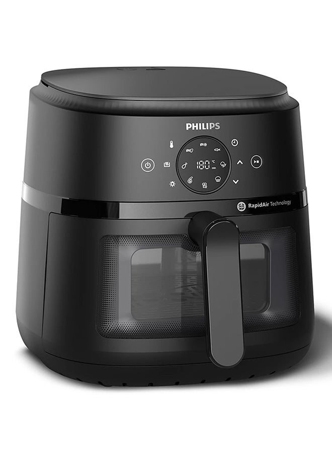 فيليبس قلاية فيليبس الهوائية 2000 سلسلة 6.2 لتر، 9 وظائف مسبقة، نافذة طهي شفافة، تطبيق HomeID، مقرمشة لذيذة بتقنية RapidAir - NA230/09 - Image 2