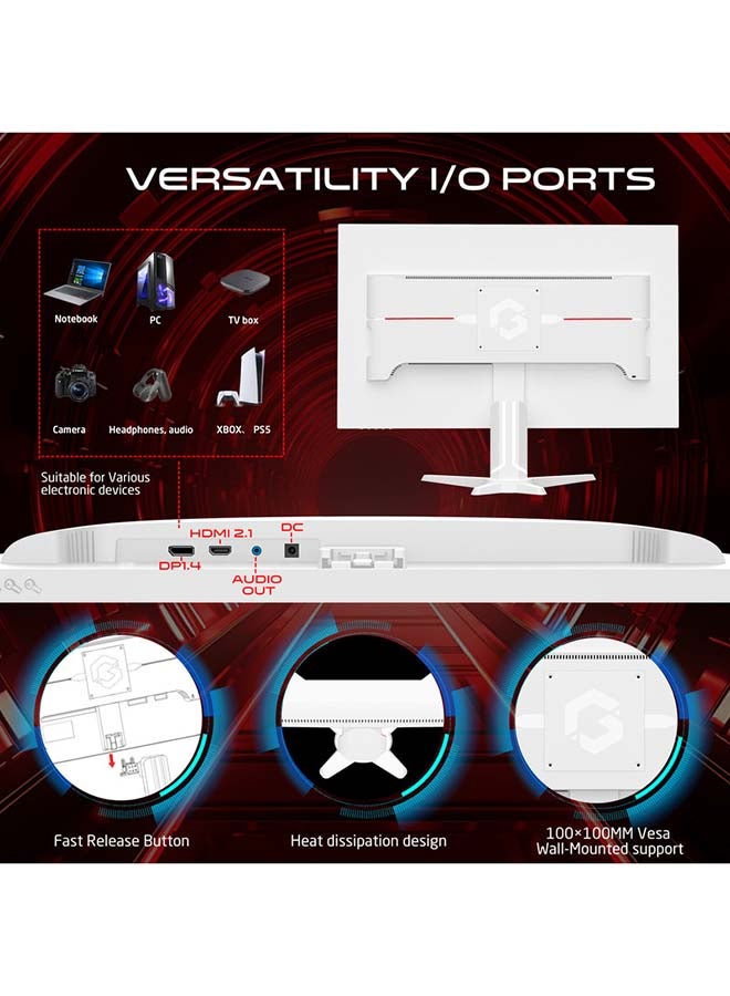 GAMEON Marksman Series 24” Fast IPS Gaming Monitor, FHD 1920x1080, 200Hz Overclocked, 0.5ms MPRT, HDR400, FreeSync G-Sync Compatible, HDMI 2.1 & DP 1.4, Console compatible, GOAM24FHD180IPS White - Image 5