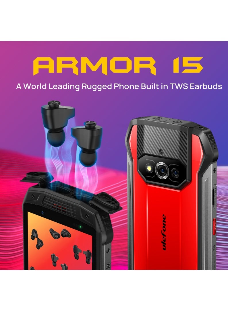 أوليفون ARMOR 15 – 6GB RAM | 128GB ROM | 6600mAh Battery | 5.45-Inch HD+ Display | Built-in TWS Earbuds | NFC – Sport Red - Image 4