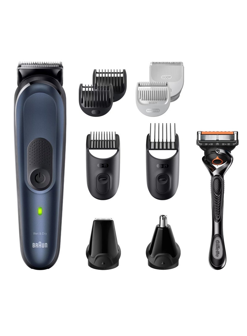 براون مجموعة العناية MGK7421 للرجال 10 في 1 أدوات تصفيف بشفرة معدنية 100 دقيقة من التشغيل اللاسلكي - Image 3