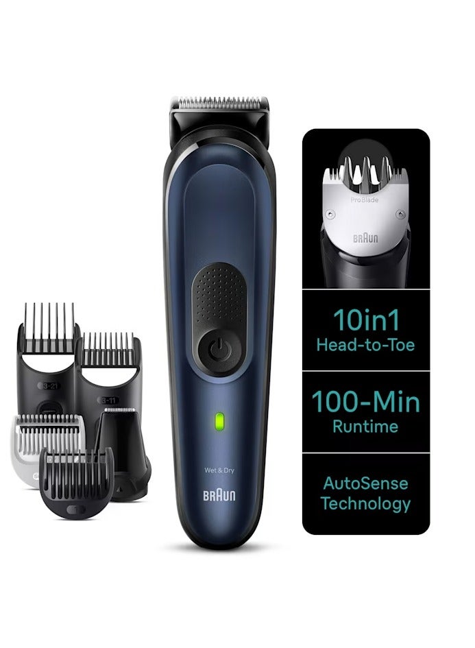 براون مجموعة العناية MGK7421 للرجال 10 في 1 أدوات تصفيف بشفرة معدنية 100 دقيقة من التشغيل اللاسلكي - Image 2