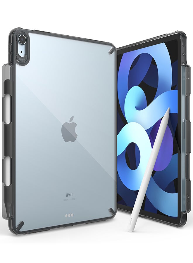 Ringke Fusion Case for iPad Air 11" (M3 2025) / (M2 2024), iPad Air (4th and 5th) Transparent Hard Back Shockproof Pencil Holder -Smoke Black Smoke Black - Image 1