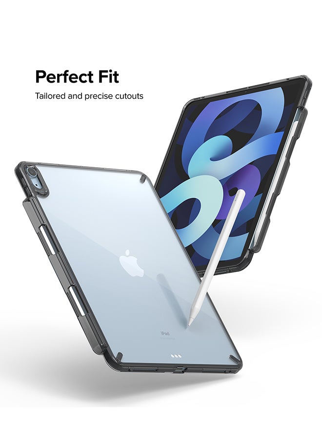 Ringke Fusion Case for iPad Air 11" (M3 2025) / (M2 2024), iPad Air (4th and 5th) Transparent Hard Back Shockproof Pencil Holder -Smoke Black Smoke Black - Image 3