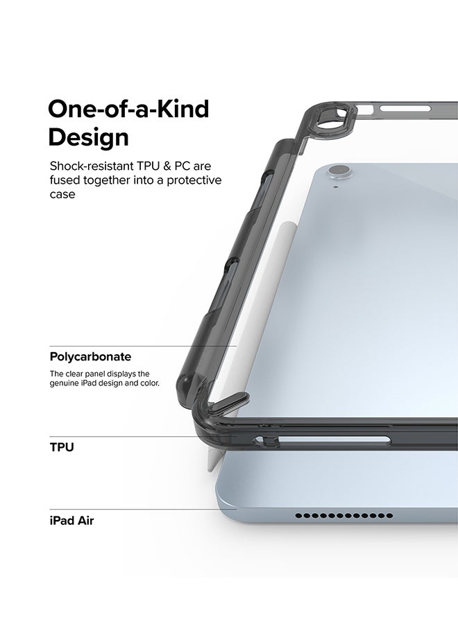 Ringke Fusion Case for iPad Air 11" (M3 2025) / (M2 2024), iPad Air (4th and 5th) Transparent Hard Back Shockproof Pencil Holder -Smoke Black Smoke Black - Image 4