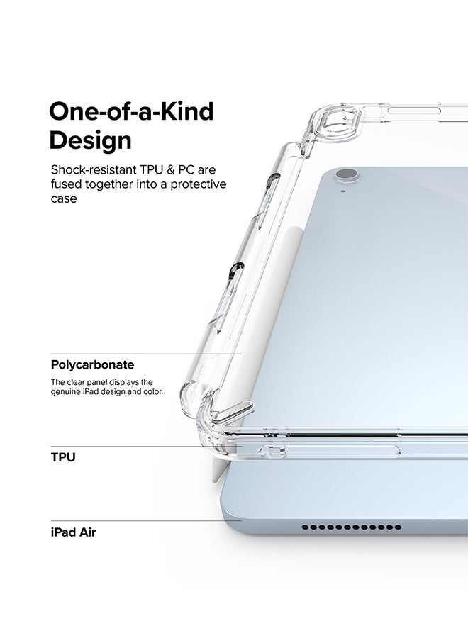Ringke Fusion Case for iPad Air 11" (M3 2025) / (M2 2024), iPad Air (4th and 5th) Transparent Hard Back Shockproof Pencil Holder -Clear clear - Image 4