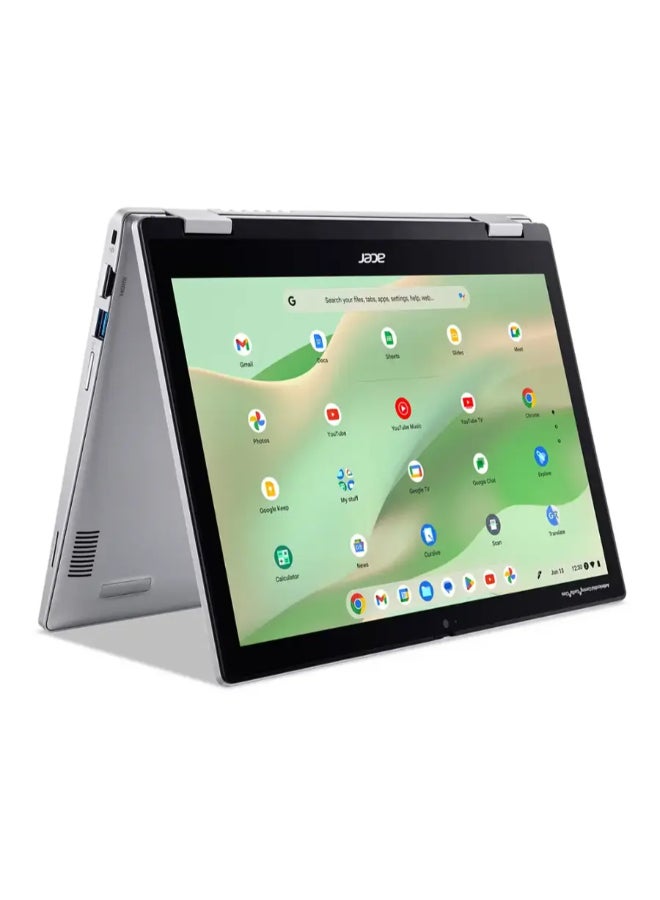 Chromebook Spin 312 2-in-1 Laptop With 12.2 Inch WUXGA Touchscreen Display, Core i3 N305 Processor/8GB RAM/128GB Emmc/Intel UHD Graphics/Chrome OS English Sparkly Silver English Sparkly Silver