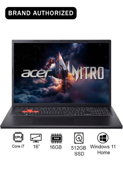 Nitro Lite 16 Gaming Laptop 13th Gen Intel Core i7-13620H 10 Cores Upto 4.9GHz/16GB DDR5 RAM/512GB SSD Storage/6GB NVIDIA®GeForce®RTX 4050 Graphics/16" WUXGA IPS 165Hz Display/W11/WiFi-6/Backlit KB/Thunderbolt 4/ English Shale Black