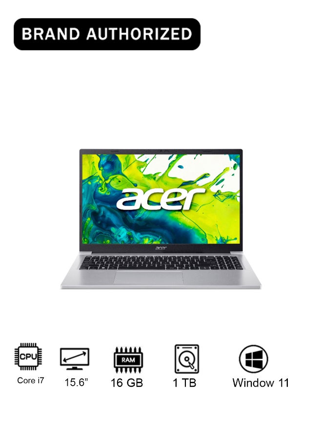 أيسر Aspire Lite AL15 Laptop with 13th Gen Intel Core i7-13620H 10 Cores Upto 4.9GHz/16GB DDR5 RAM/1TB SSD Storage/Intel UHD Graphics/15.6" FHD IPS SlimBezel Display/WiFi-6/Win 11/ English Light Silver - Image 1