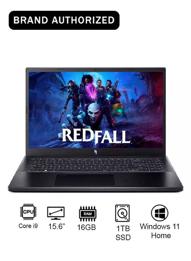 أيسر لابتوب الألعاب نيترو V ANV15 الجيل الثالث عشر مع معالج إنتل كور i9-13900H 14 نواة بسرعة تصل إلى 5.4GHz/16GB ذاكرة DDR4/1TB تخزين SSD/8GB رسومات NVIDIA®GeForce®RTX 5050/شاشة 15.6" FHD IPS 165Hz/W11/WiFi-6/لوحة مفاتيح مضيئة باللون الكهرماني/Thunderbolt 4/ - Image 1