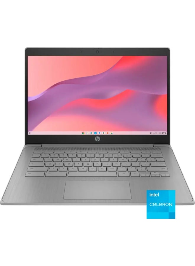 HP Chromebook Laptop With 14-Inch Display, Celeron Processor/4GB RAM/64GB Emmc/Intel UHD Graphics/Chrome OS English Modern Grey  - Image 1