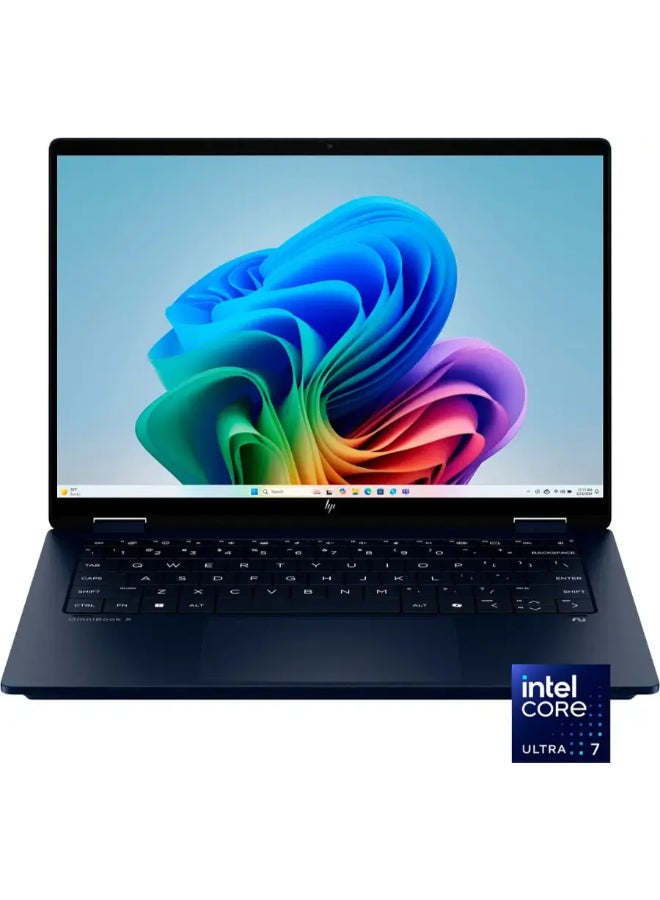 HP OmniBook X Flip 2-in-1 Copilot+ PC Laptop With 14-Inch 2K Touch-Screen Display, Intel Core Ultra 7 Processor/16GB RAM/1TBSSD/Intel Arc Graphics/Windows 11 Home English Atmospheric Blue  - Image 1