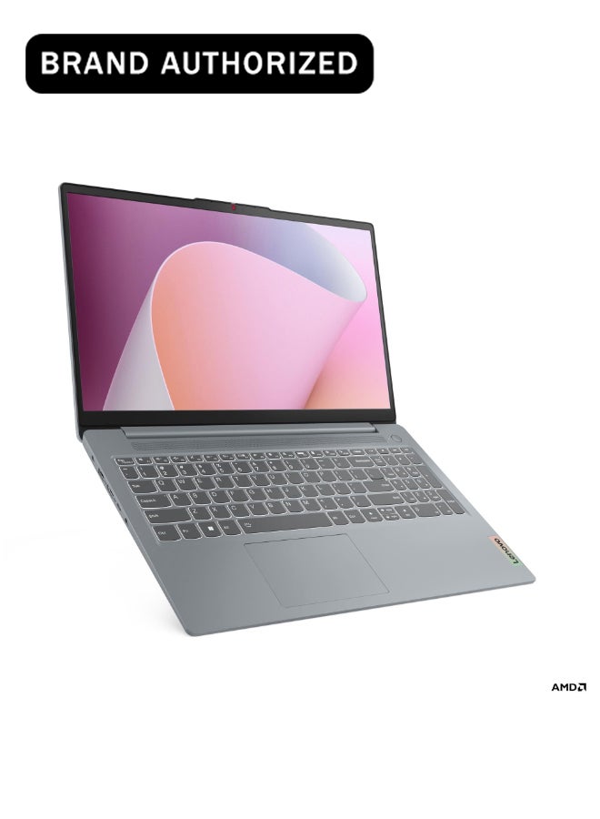 Lenovo Ideapad Slim 3 Laptop With 15.6-Inch Display, AMD Ryzen 7 7730U Processor/16GB RAM/512GB SSD/AMD Radeon Graphics/Windows 11 / English/Arabic Arctic Grey - Image 1