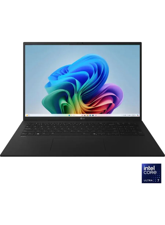 إل جي لابتوب جرام بشاشة تعمل باللمس مقاس 17 بوصة Copilot+ PC، مع معالج Intel Core Ultra 7 Series 2/32GB RAM/1TB SSD/رسومات Intel Arc/Windows 11 Home باللون الأسود الأوبسيديان - Image 1
