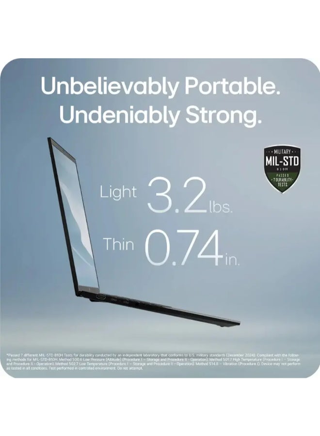 إل جي لابتوب جرام بشاشة تعمل باللمس مقاس 17 بوصة Copilot+ PC، مع معالج Intel Core Ultra 7 Series 2/32GB RAM/1TB SSD/رسومات Intel Arc/Windows 11 Home باللون الأسود الأوبسيديان - Image 3