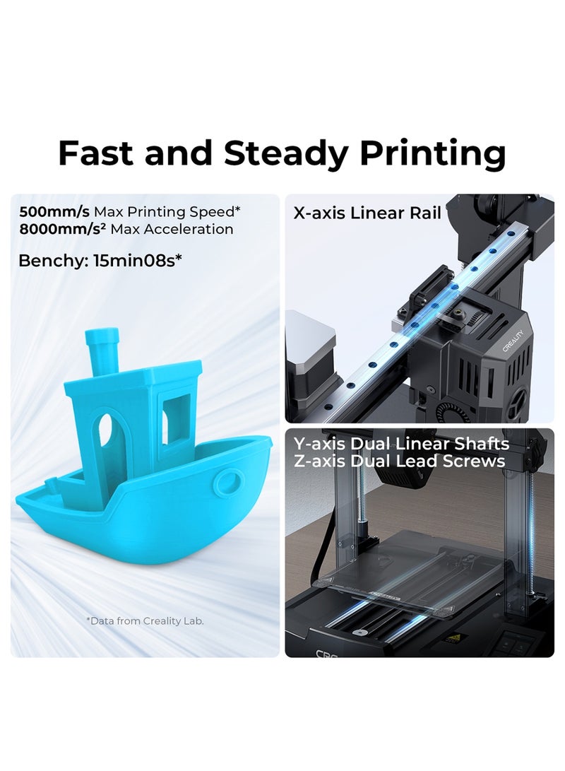 كريليتي 3D Printer, 500mm/s Printing Speed, Upgraded Sprite Direct Extruder, Smart 3D Printer, CR Touch Auto Leveling, Print Size 22×22×24cm, Ender 3 V3 KE V3 KE - Image 5