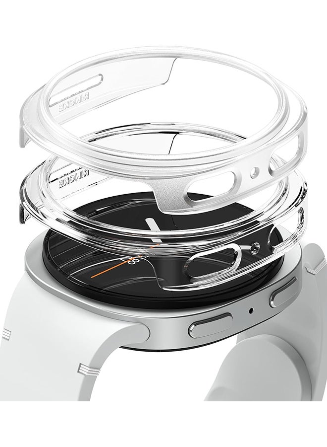 رينجك Slim For Samsung Galaxy Watch 8 44mm Case [2 Pack] Ultra Thin Lightweight Hard PC Cover - Clear & Alpine Clear Clear & Alpine Clear - Image 1