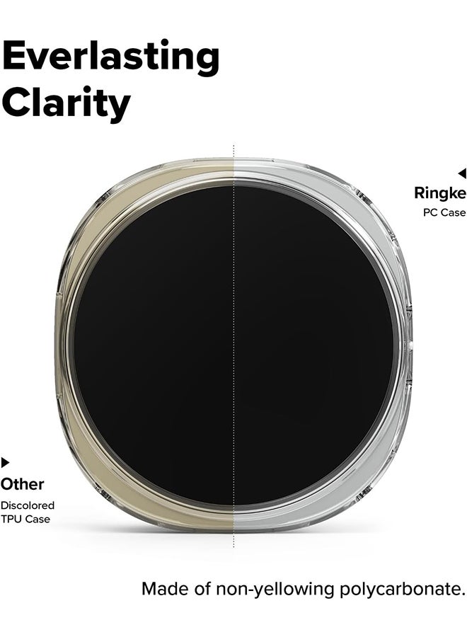 رينجك Slim For Samsung Galaxy Watch 8 44mm Case [2 Pack] Ultra Thin Lightweight Hard PC Cover - Clear & Matte Black Clear & Matte Black - Image 3