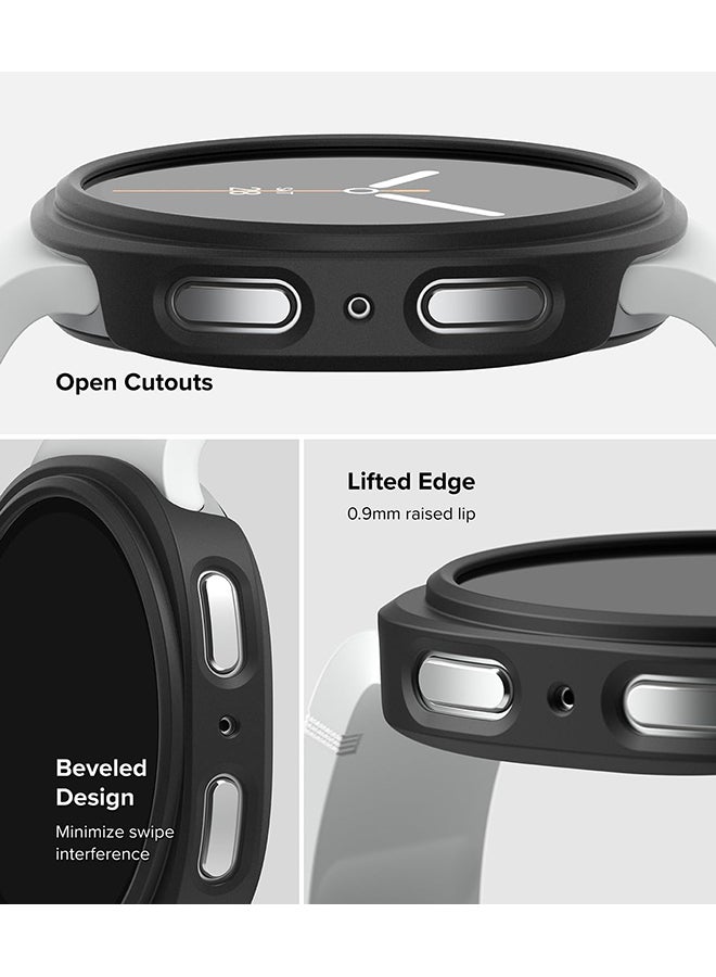 رينجك Slim For Samsung Galaxy Watch 8 44mm Case [2 Pack] Ultra Thin Lightweight Hard PC Cover - Clear & Matte Black Clear & Matte Black - Image 4