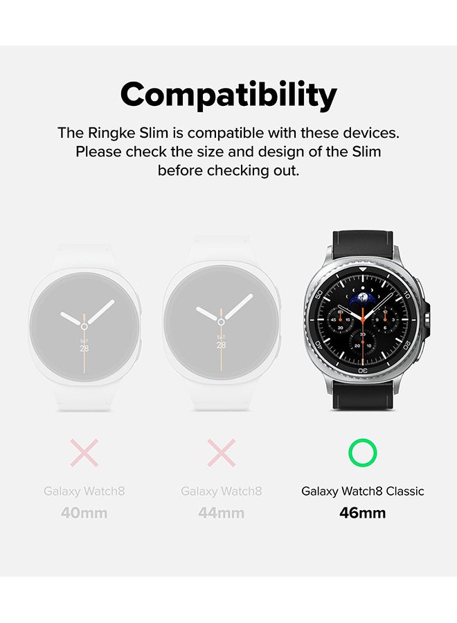 Ringke Slim For Samsung Galaxy Watch 8 Classic 46mm Case [2 Pack] Ultra Thin Lightweight Hard PC Cover - Clear & Alpine Clear Clear & Alpine Clear - Image 2