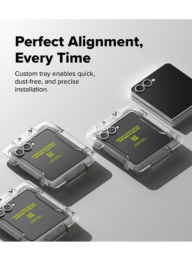 Ringke Cover Display Tempered Glass Pro For Samsung Galaxy Z Flip 7 Screen Protector, Case Friendly Shatterproof Premium 9H Hardness Glass - 2 Pack - Image 4