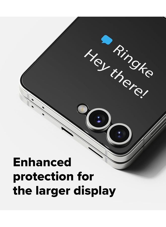 Ringke Cover Display Tempered Glass Pro For Samsung Galaxy Z Flip 7 Screen Protector, Case Friendly Shatterproof Premium 9H Hardness Glass - 2 Pack - Image 3