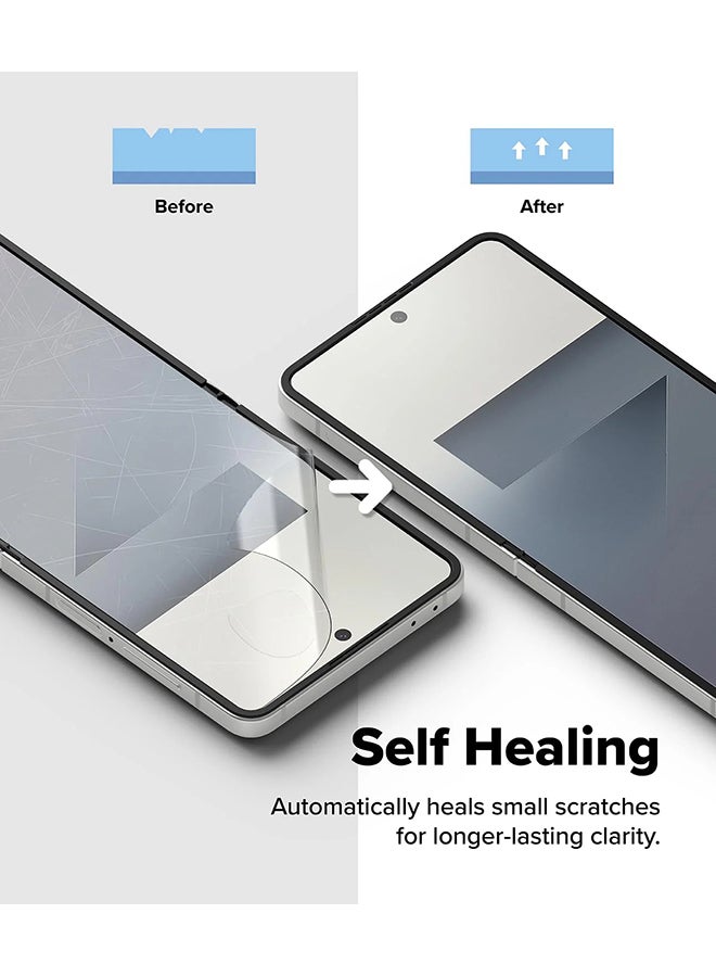 Ringke Dual Easy Pro Film [Self Healing Repair Coating] For Samsung Galaxy Z Flip 7 Screen Protector, 4-Layer Protection with Easy Installation Tool -2 Pack - Image 5
