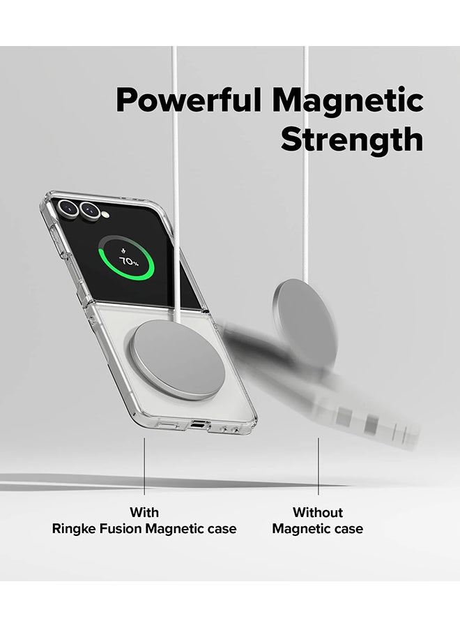 Ringke Fusion Magnetic For Samsung Galaxy Z Flip 7 Case [For MagSafe] Slim Transparent Protective Cover with Shockproof Bumper -Clear clear  - Image 4