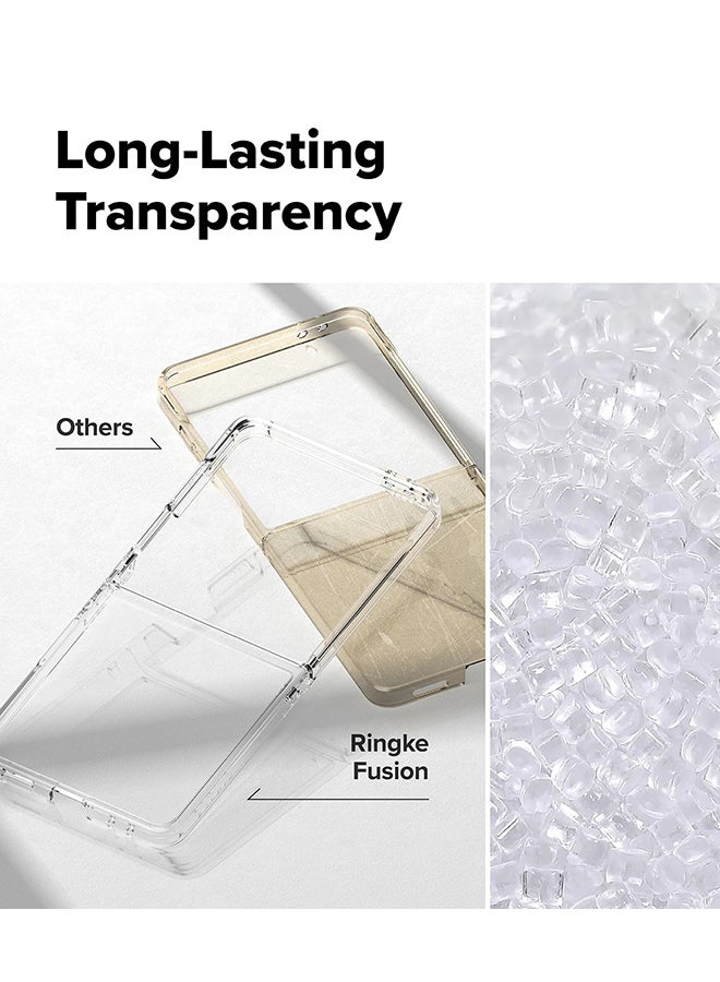 Ringke Fusion For Samsung Galaxy Z Flip 7 Case Slim Transparent Protective Cover with Shockproof Bumper Phone Case Cover - Dry Flowers clear - Image 3