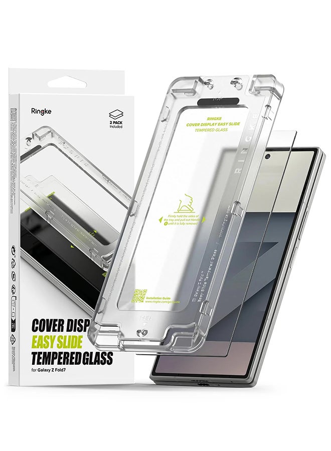 Ringke Cover Display Easy Slide [Super Easy to Install] For Samsung Galaxy Z Fold 7 Screen Protector, Premium 9H Hardness Tempered Glass - 2 Pack - Image 1