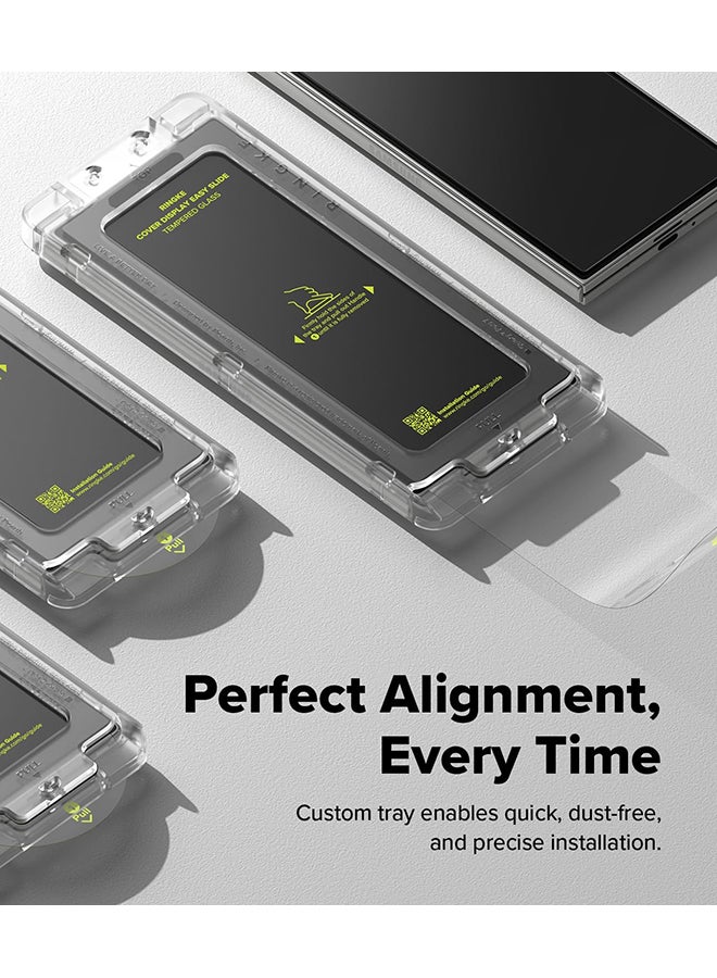 Ringke Cover Display Easy Slide [Super Easy to Install] For Samsung Galaxy Z Fold 7 Screen Protector, Premium 9H Hardness Tempered Glass - 2 Pack - Image 4