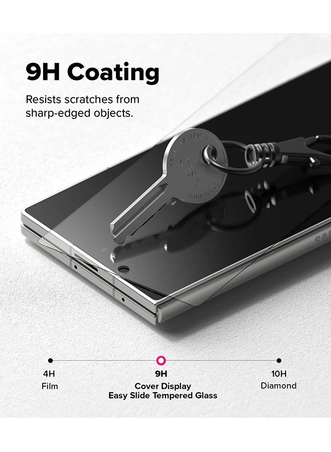 Ringke Cover Display Easy Slide [Super Easy to Install] For Samsung Galaxy Z Fold 7 Screen Protector, Premium 9H Hardness Tempered Glass - 2 Pack - Image 5