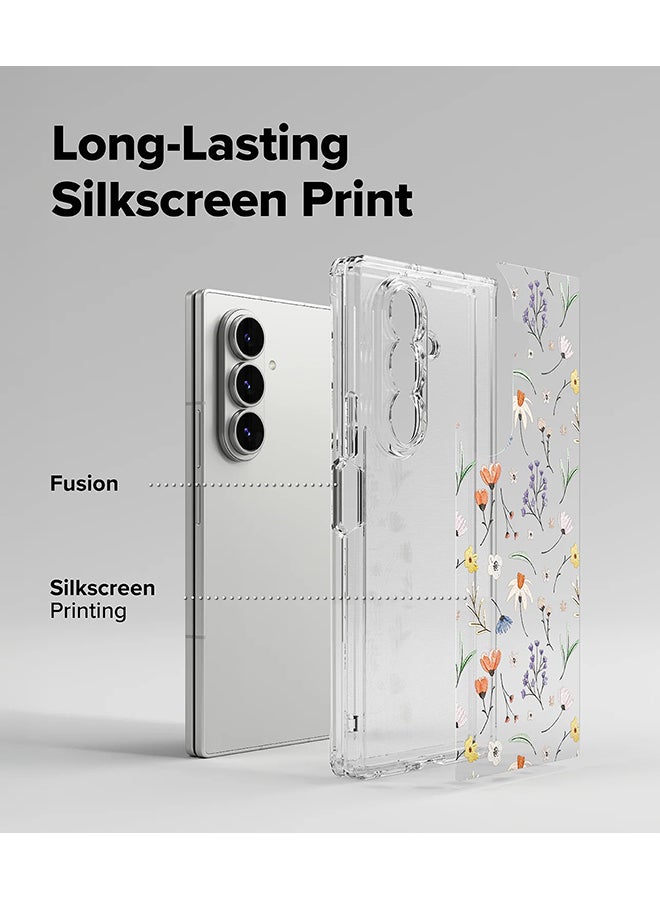 Ringke Fusion For Samsung Galaxy Z Fold 7, Translucent Anti-Scratch Hard PC Back Shockproof TPU Bumper Protective Phone Cover -Dry Flowers Dry Flowers - Image 4