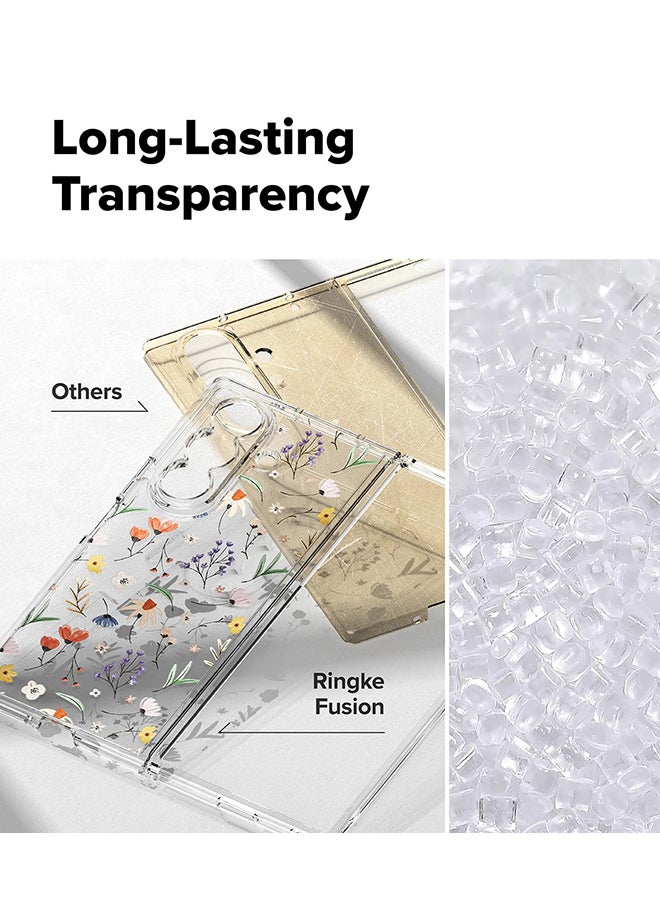 Ringke Fusion For Samsung Galaxy Z Fold 7, Translucent Anti-Scratch Hard PC Back Shockproof TPU Bumper Protective Phone Cover -Dry Flowers Dry Flowers - Image 5