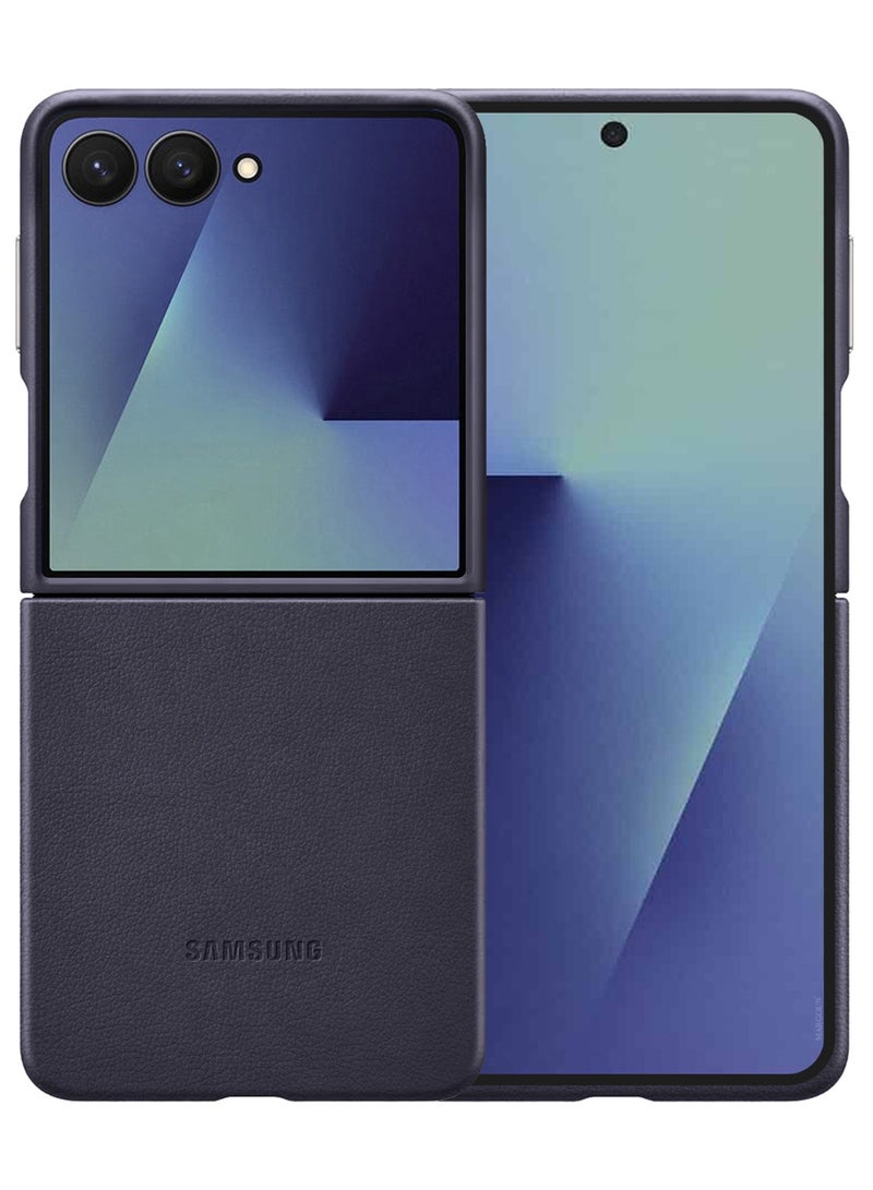 MARGOUN Kindsuit Leather Case Cover for Samsung Galaxy Z Flip 7 – Premium Protective Fold Design - Dark Blue Dark Blue-1 - Image 2