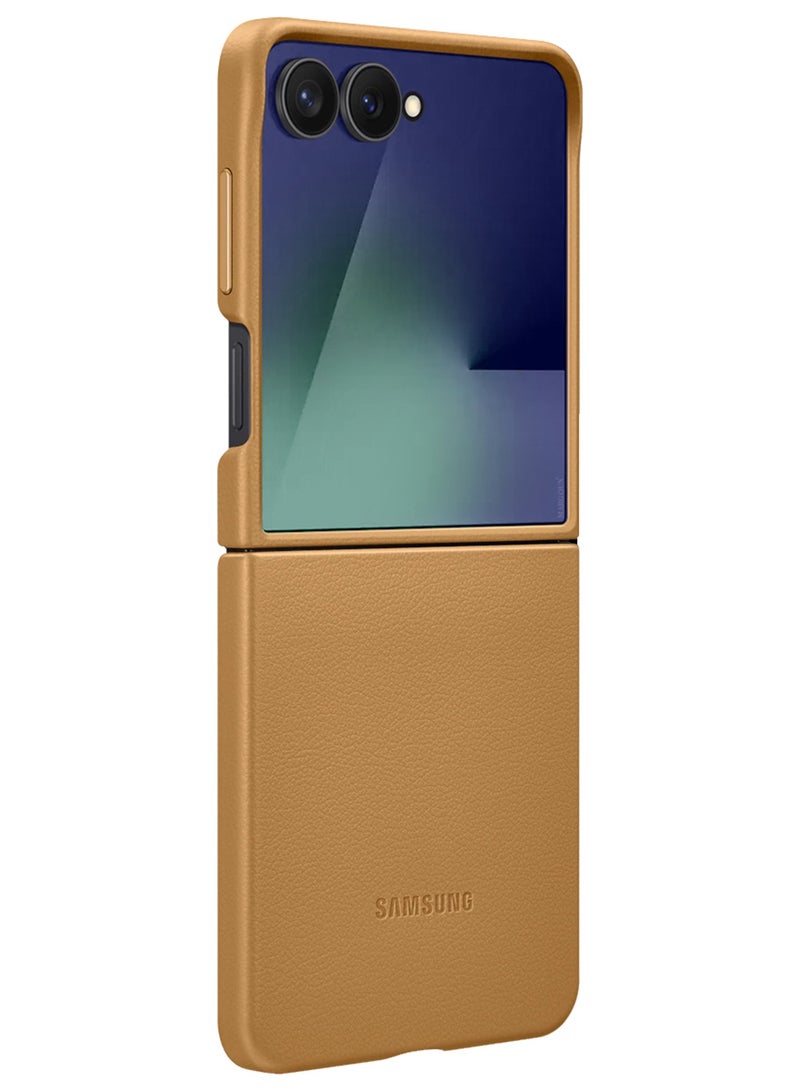 MARGOUN Kindsuit Leather Case Cover for Samsung Galaxy Z Flip 7 – Premium Protective Fold Design - Brown Brown-1 - Image 5