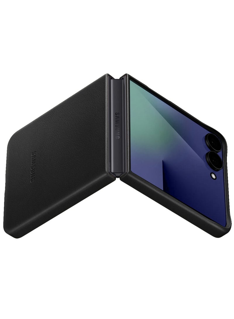 مارجون Kindsuit Leather Case Cover for Samsung Galaxy Z Flip 7 – Premium Protective Fold Design - Black Black-1 - Image 4