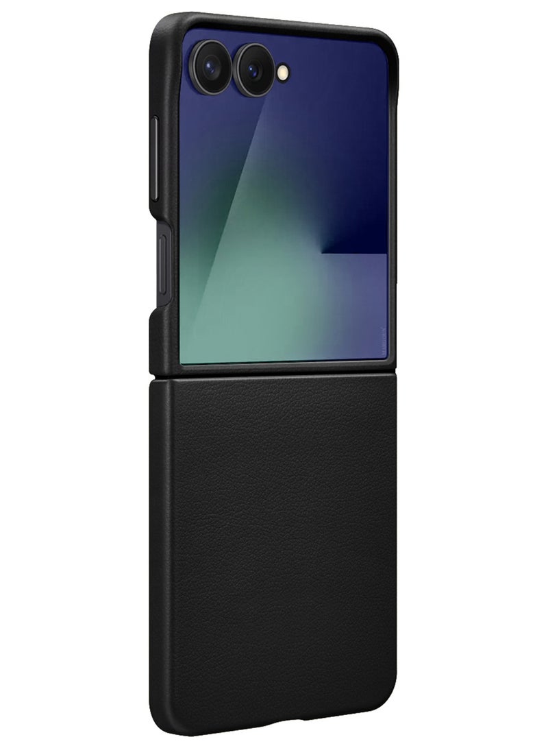 MARGOUN Kindsuit Leather Case Cover for Samsung Galaxy Z Flip 7 – Premium Protective Fold Design - Black black - Image 5