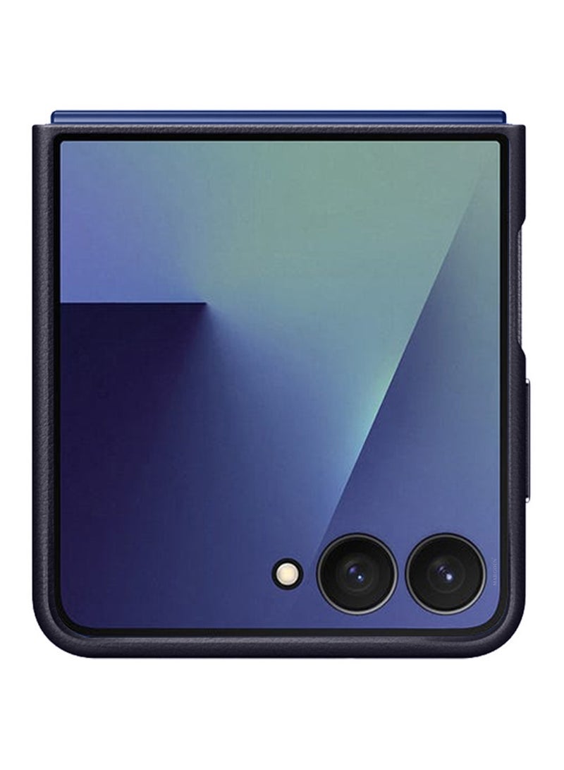 مارجون Kindsuit Leather Case Cover for Samsung Galaxy Z Flip 7 – Premium Protective Fold Design - Dark Blue Dark Blue - Image 3